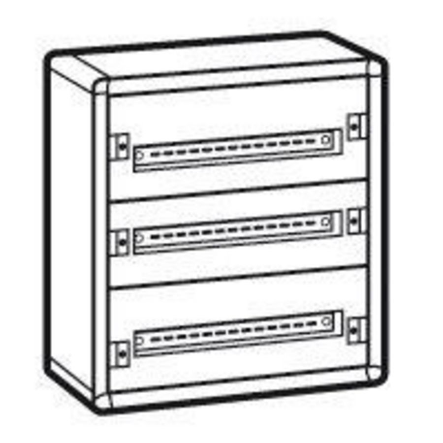 Behuizing wand metaal staal 3 rijen 72 mod. XL3 160