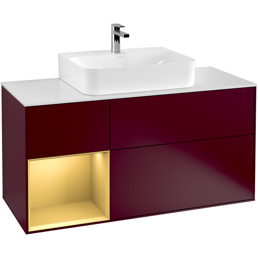 Wastafelonderkast Finion 1200x603x501mm Peony Matt Lacquer G161HFHB