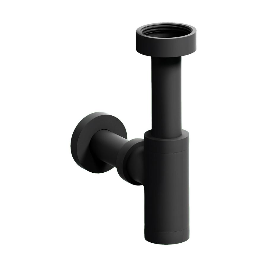 Design bekesifon 1.1/4" MINISUK v. fontein mat zwart incl. verlooprubber 40mm