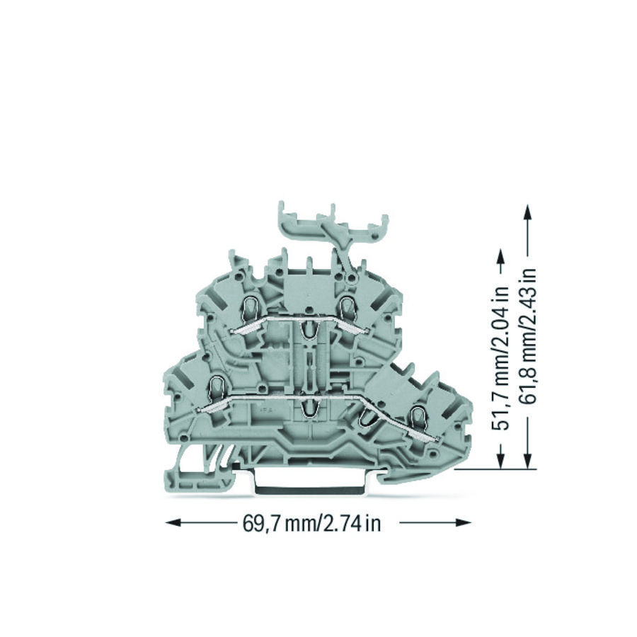 2-etageklem Rijg-/rijgklem L/L grijs 2000-2231 VVE=50