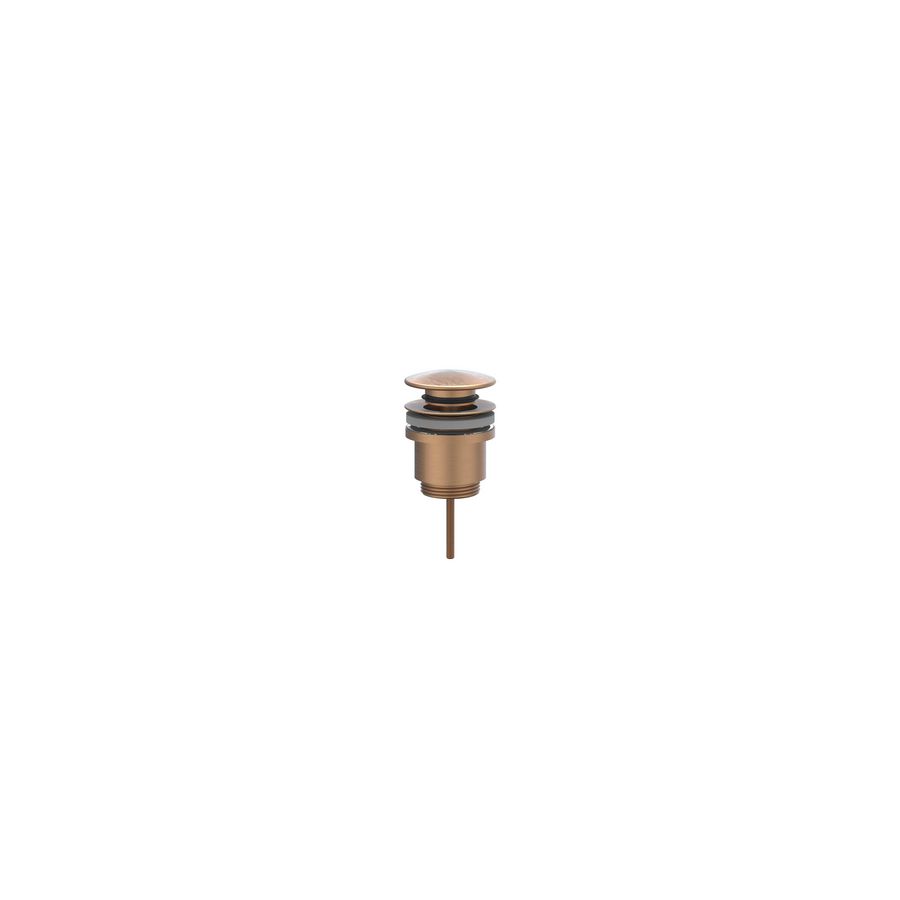Design afvoerplug 1.1/4" stop&go geborsteld mat koper