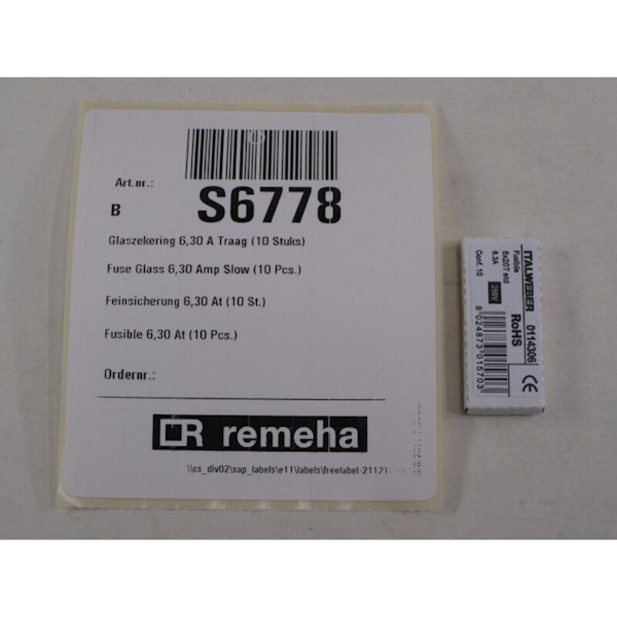 Set a 10st. Zekering 6,30a S6778