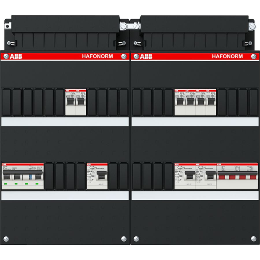 Groepenkast 6x achter 3x 30mA = HS + C 3-fasen
