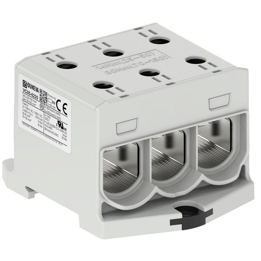 Aansluitklem OTL grijs 25-150mm² 3xAl/Cu