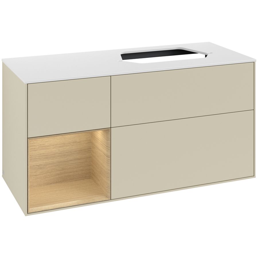 Wastafelonderkast Finion 1200x603x501mm S.Grey Matt Lacquer F391PCHJ