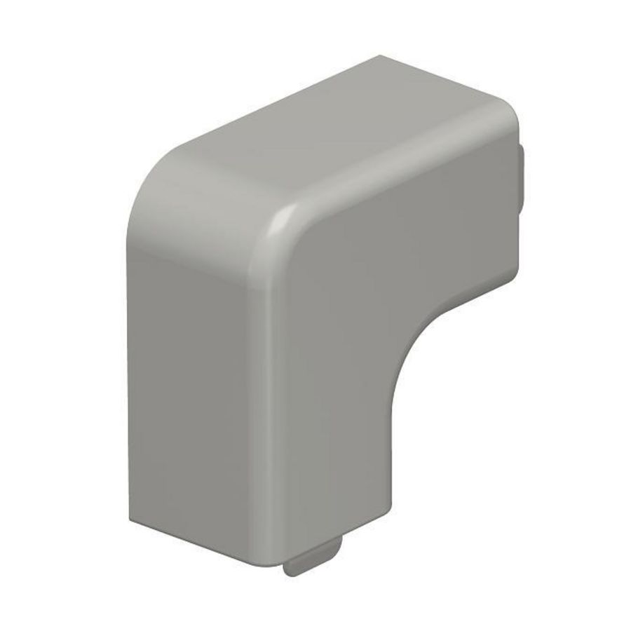 Deksel platte hoek 20x20mm polyvinylchlorid steengrijs VVE=4