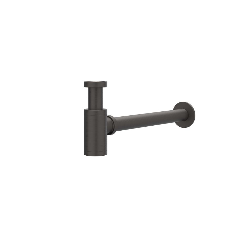 Designsifon 1.1/4" rvs geborsteld carbon black