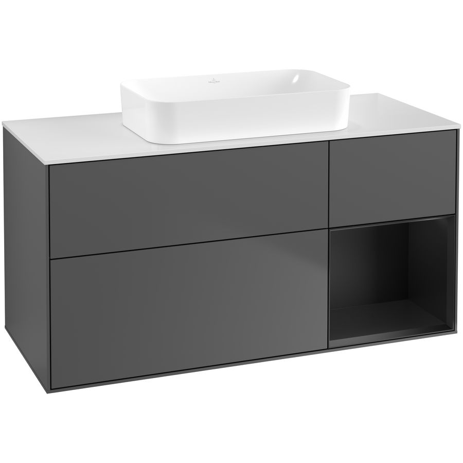 Wastafelonderkast Finion 1200x603x501mm Antr. Matt Lacquer G711PDGK