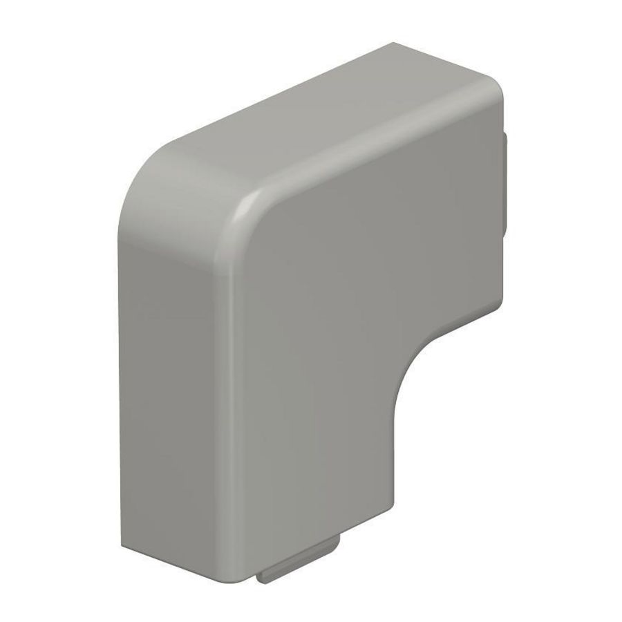 Deksel platte hoek 15x30mm polyvinylchlorid steengrijs VVE=4
