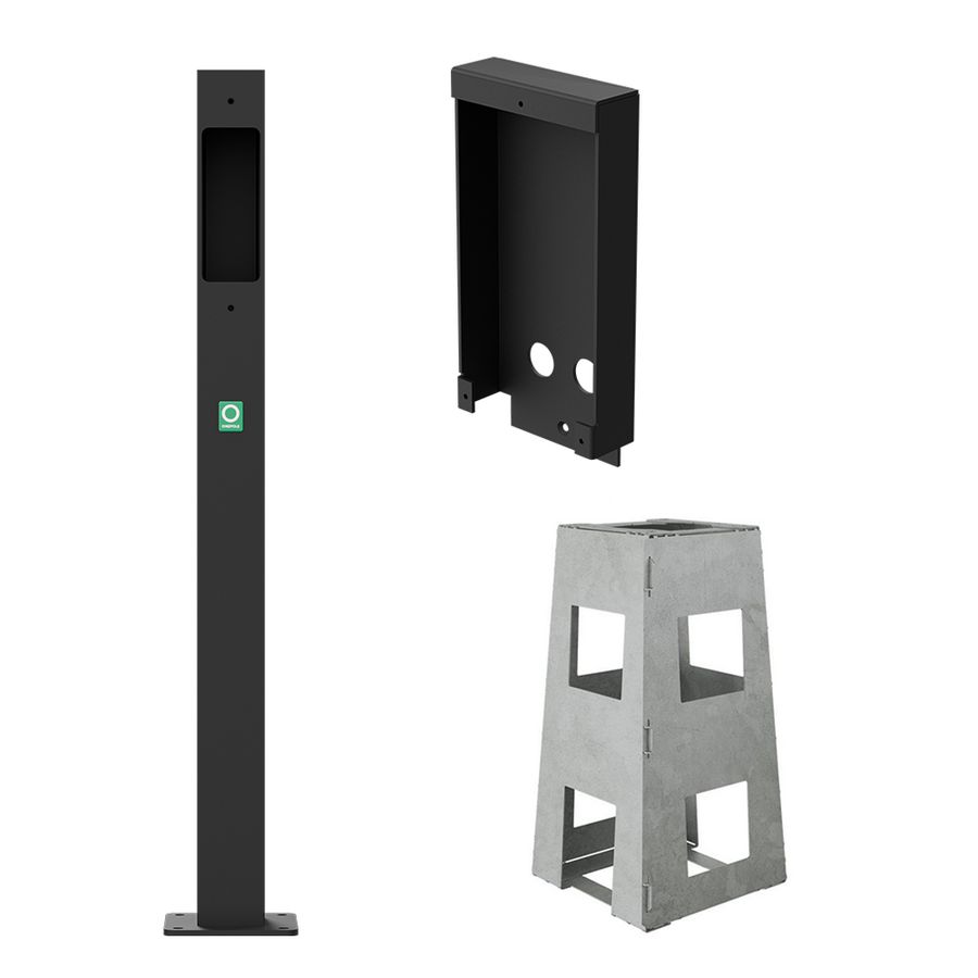 Montagepaal, incl Sokkel, incl Peblar montage