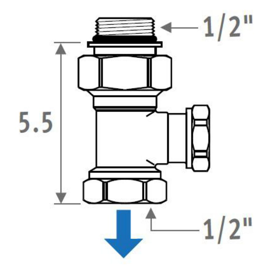 Retourventiel 1/2" 180gr.