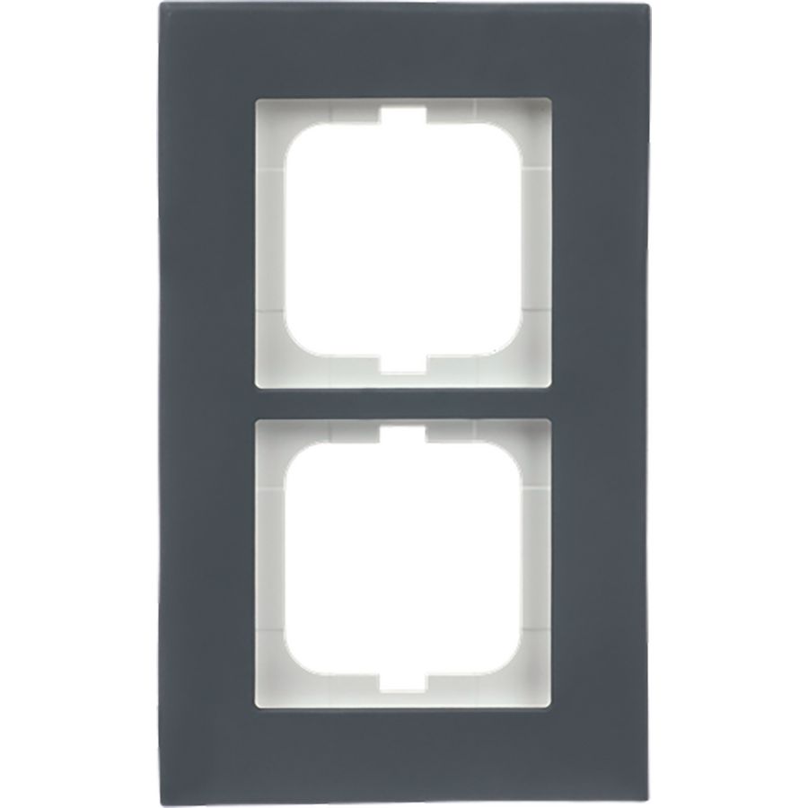 Afdekraam 2v carat-porselein antraciet