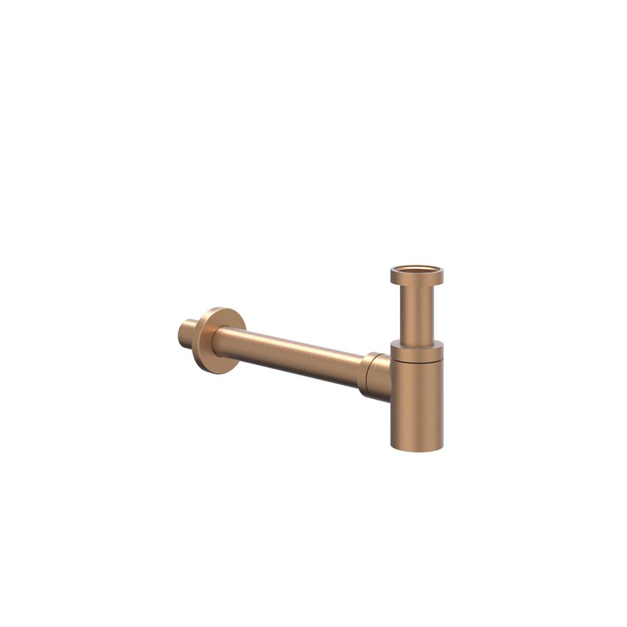 Designsifon 1.1/4" laag model geborsteld mat koper