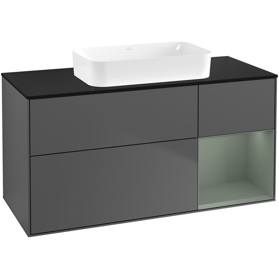 Wastafelonderkast Finion 1200x603x501mm Antr. Matt Lacquer G712GMGK
