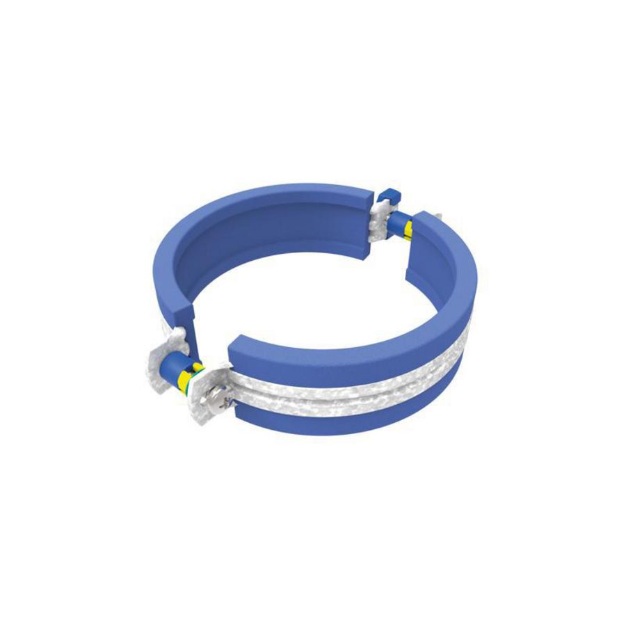 Pijpbeugel AS+ geluidsarm blauw 125mm M8/M10