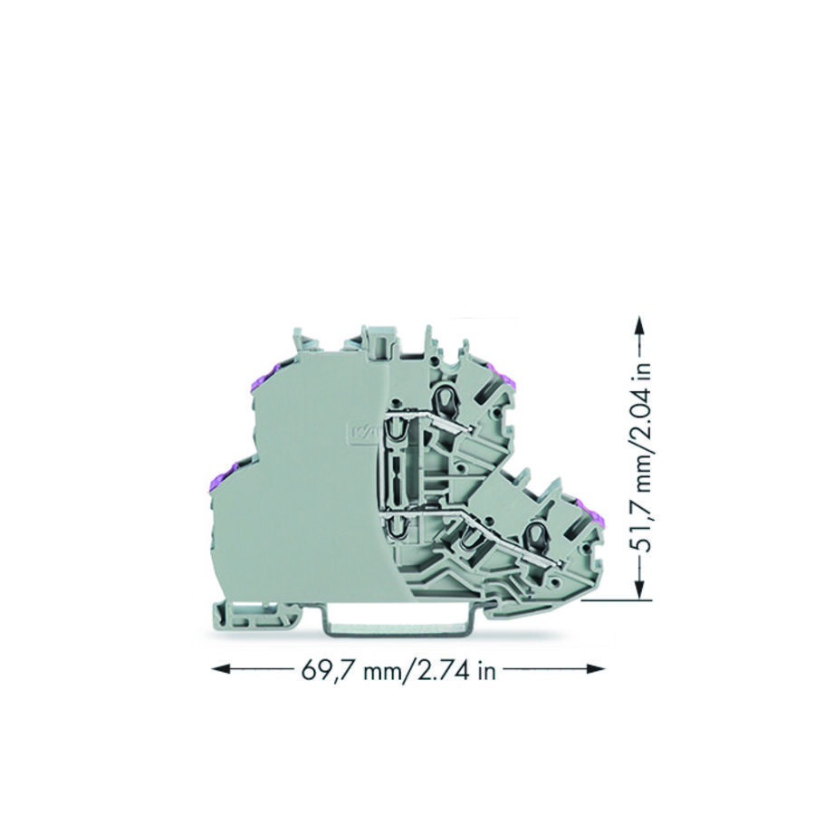 2etageklem 4-draads rijg afsl.plaat 2002-2208/099-000 VVE=50