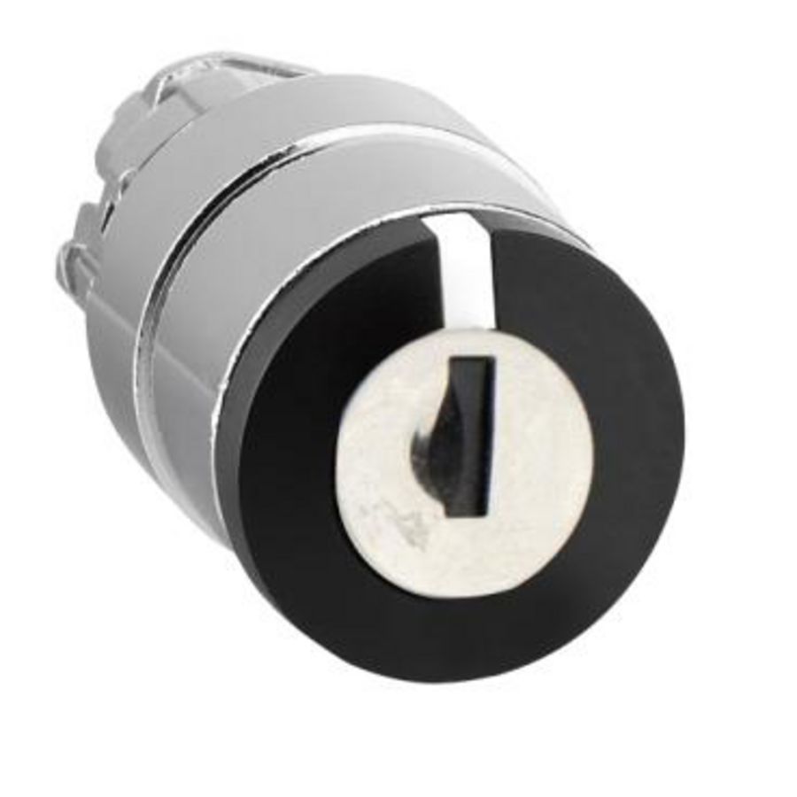 Kop voor keuzeschakelaar met slot 3 standen Ø22mm Zwart