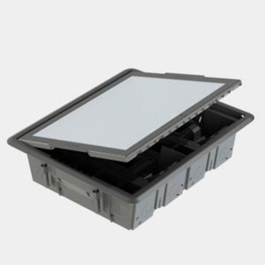 ONDERVLOERCONTACTDOOS - INOX DEKSEL - 32 MODULE SYSTEM