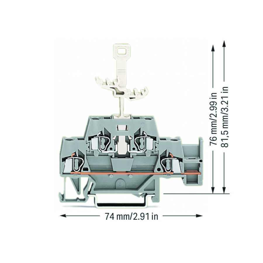 2-etageklem Rijg-/rijgklem+extra dwarsbrug gr 280-522 VVE=50