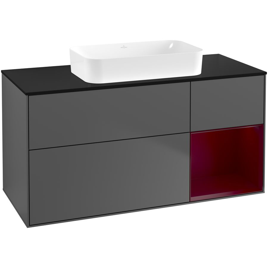 Wastafelonderkast Finion 1200x603x501mm Antr. Matt Lacquer G712HBGK