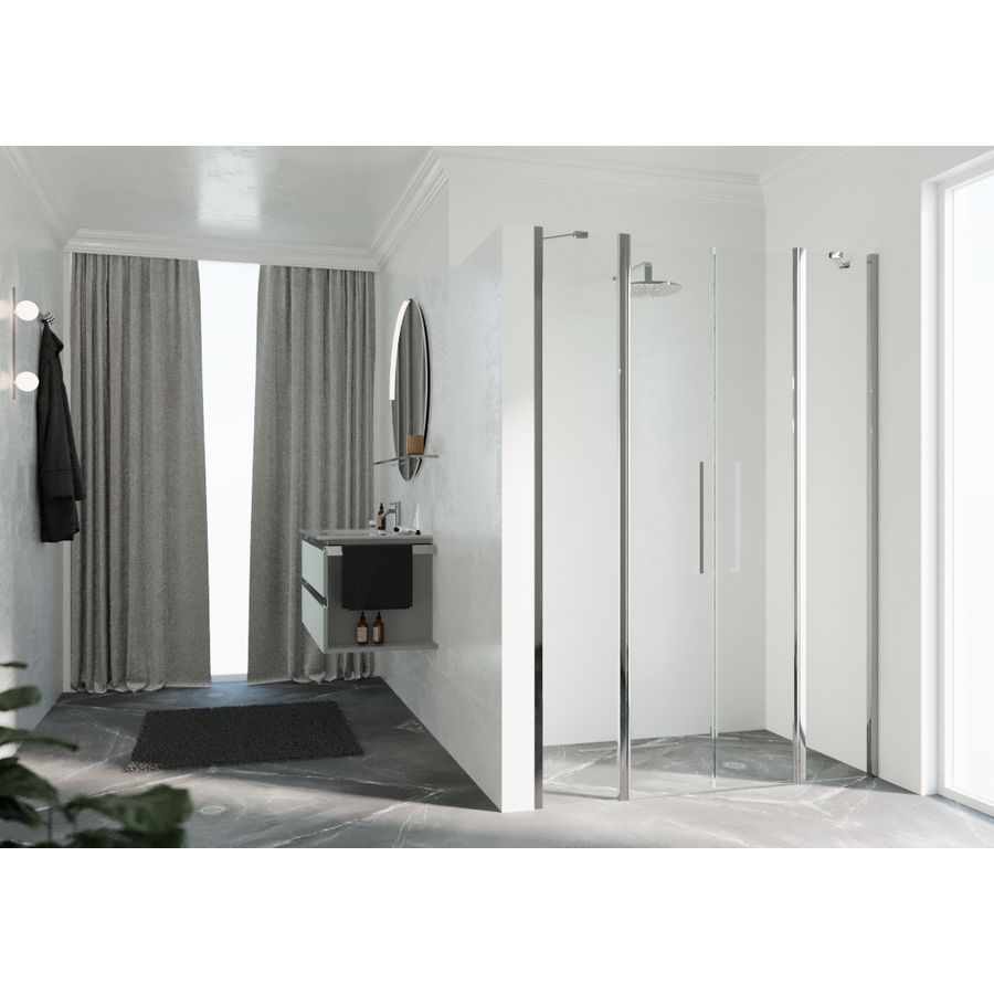 Nisdeur Y22A 1170-1210x2000mm chroom helder 2xdraaidelen