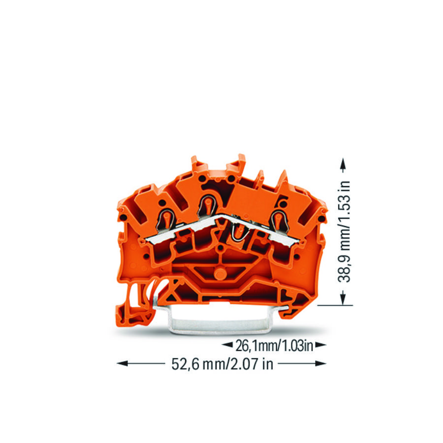 3-draads rijg 2,5mm² voor Ex e II-oranje 2002-6302 VVE=100