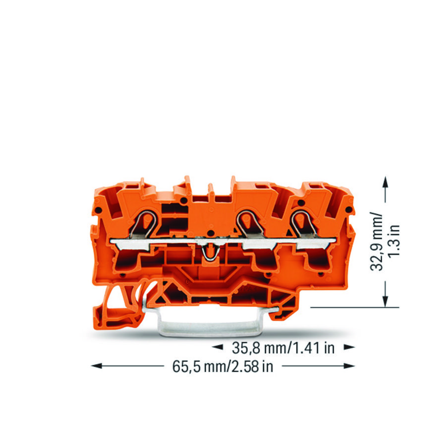 3-draads rijg 4mm² voor Ex e II-oranje VVE=50