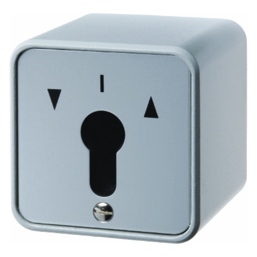 Jaloezieschakelaar 2-polig voor sleutelcilinder opbouw gegot