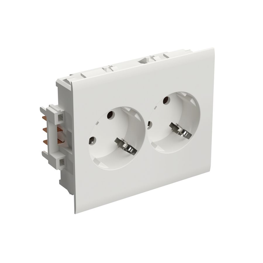 Wandcontactdoos 2-V UM SM RAL9003 VVE=10