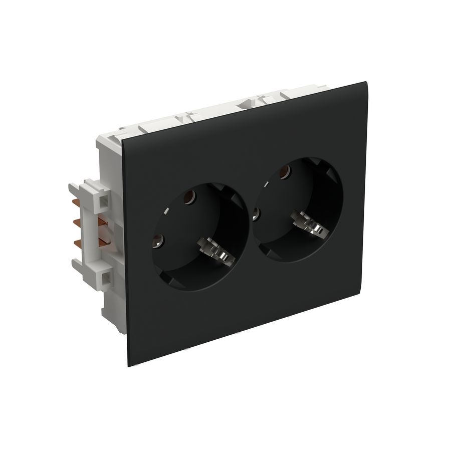 Wandcontactdoos 2-V UM SM RAL9017 VVE=10