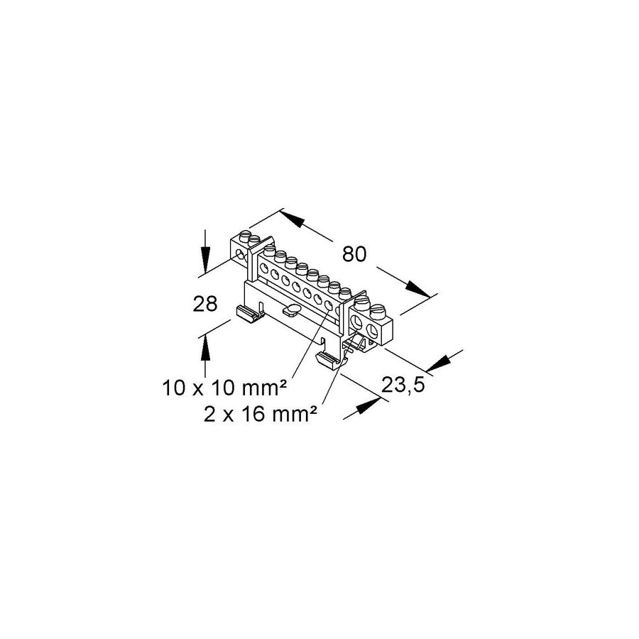 Aansluitblok 651N/12 VVE=10