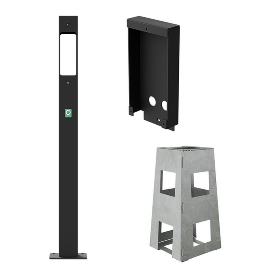 Montagepaal, incl Sokkel, incl 2x Peblar mont.