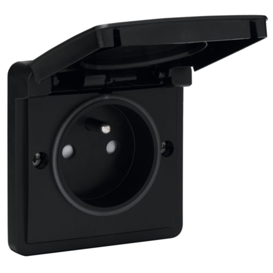 Spuitwaterdicht stopcontact 16 A/250 Vac met pen.