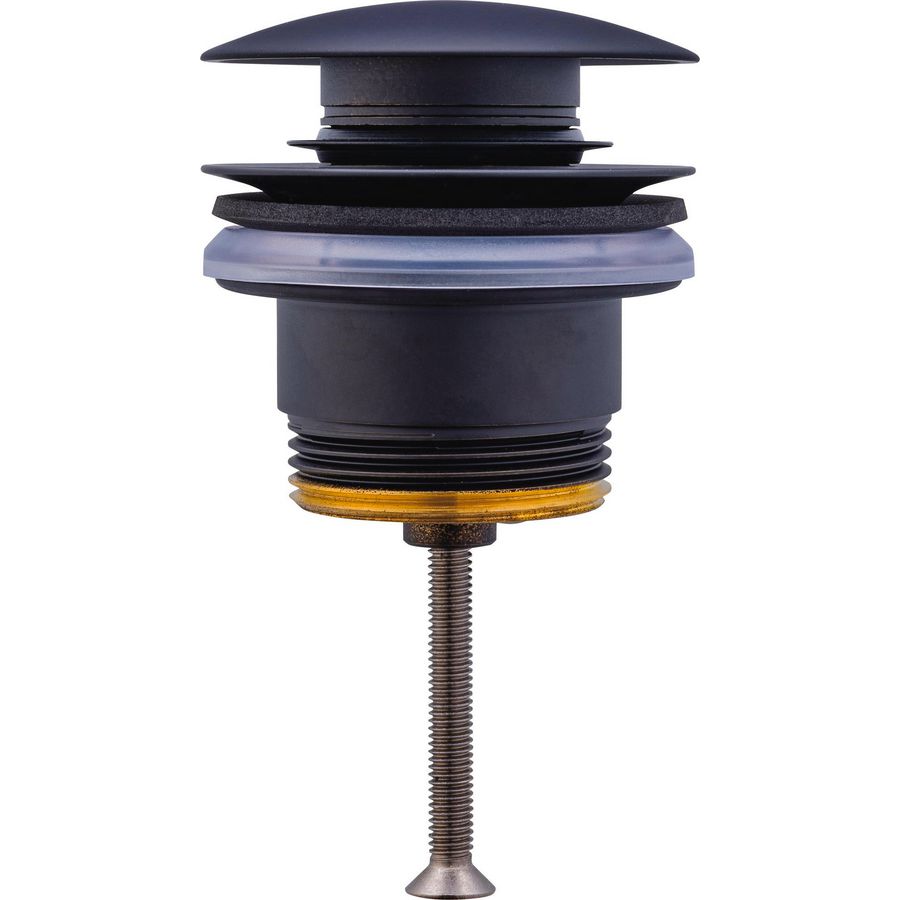 Push-open  afvoerplug mat zwart 1.1/4" 63mm