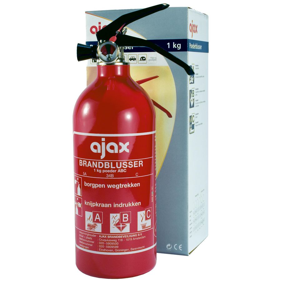 Poederblusser KP1 1kg. ABC-bluspoeder permanente druk