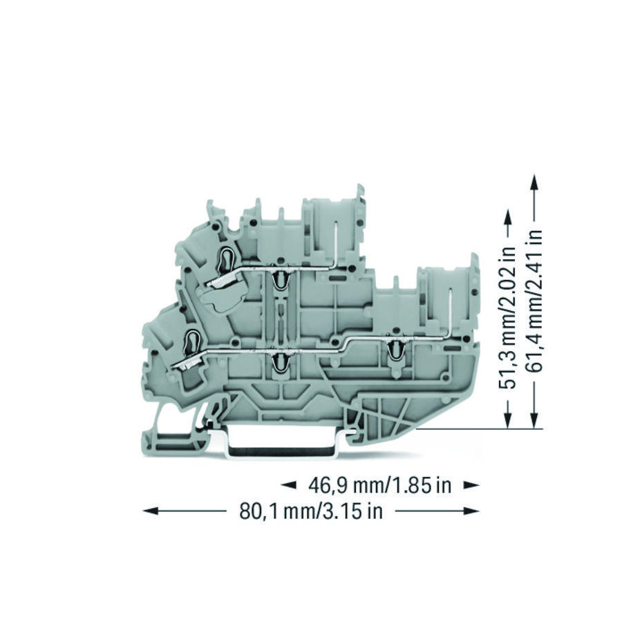 1-draads/1-pins 2etage basisklem PUSH Rijg-/rijg 2201 VVE=50