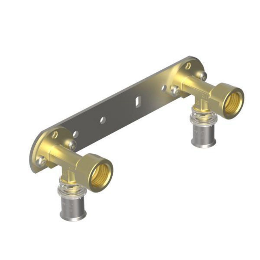 Muurplaat dubbel TIGRIS M5 2x 20x1/2"bn. roteerbaar HOH 153mm