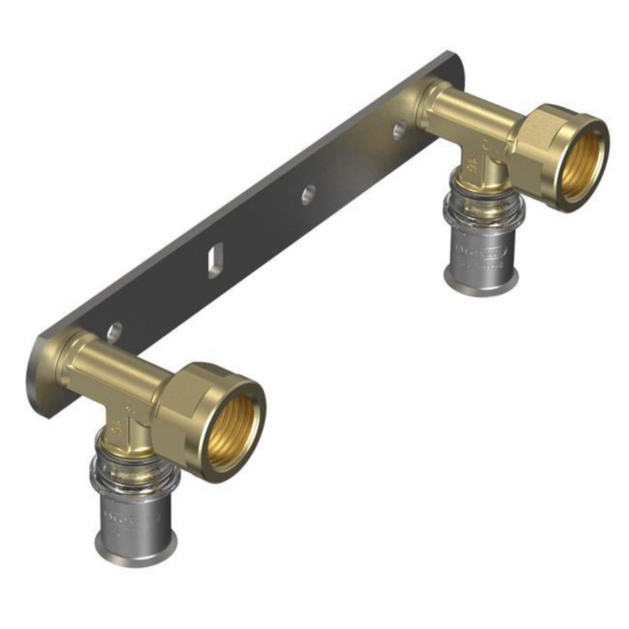 Muurplaat dubbel TIGRIS M5 2x 16x1/2"bn. roteerbaar HOH 153mm