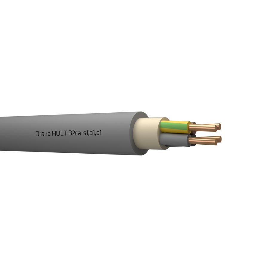 Haspel a 500m. HULT YMz1K B2ca 0,6/1kV gy# 4G2,5mm² (geel/groen-bruin-zwart-grijs)