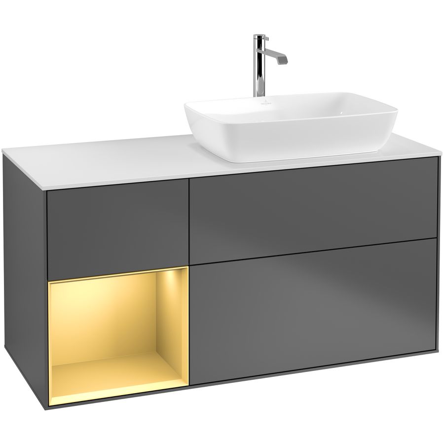 Wastafelonderkast Finion 1200x603x501mm Antr. Matt Lacquer G801HFGK
