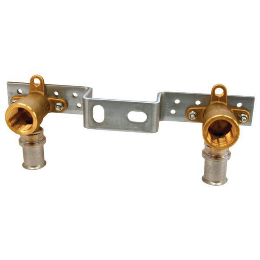 Muurplaat dubbel TIGRIS M5 2x 16x1/2"bn. HOH 153mm