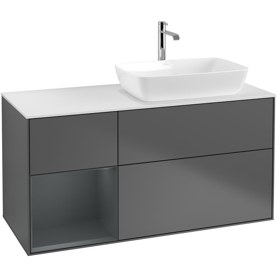 Wastafelonderkast Finion 1200x603x501mm Antr. Matt Lacquer G801HGGK