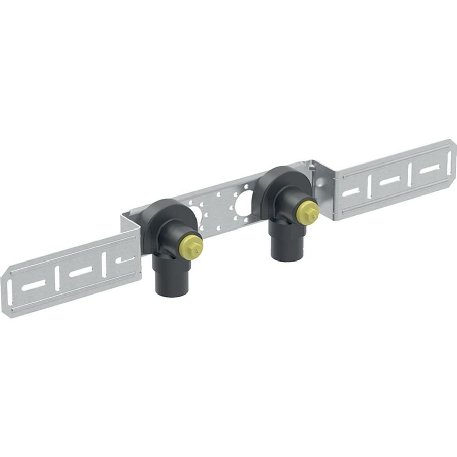 Muurplaat FLOWFIT pers 2x geluidisol hoh 100mm 16x1/2"bn.dr.