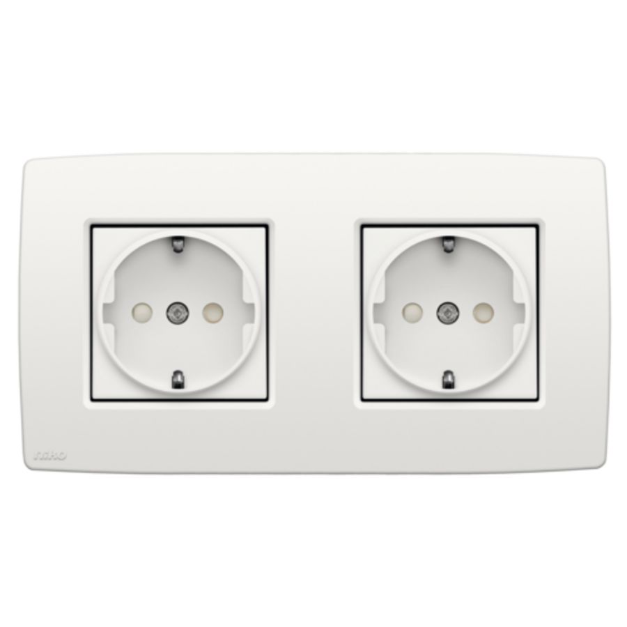 2voudig HOR stopcontact randaarde voll.apparaat white