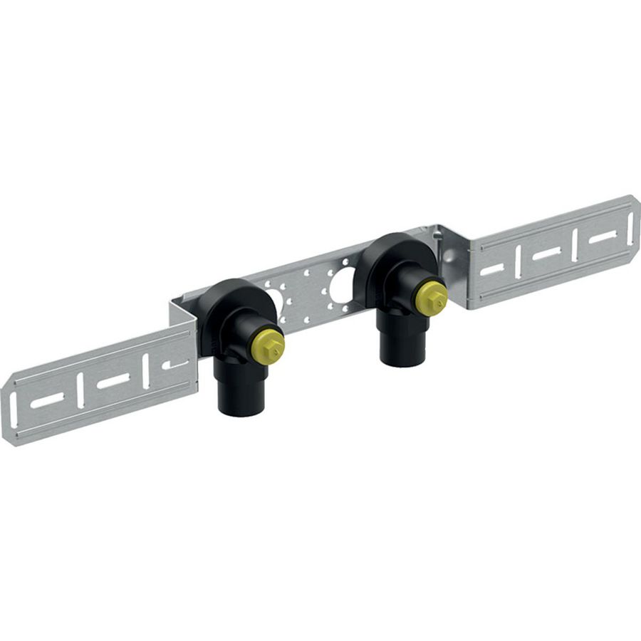 Muurplaat FLOWFIT pers 2x geluidisol hoh 153mm op beugel 16x1/2"bn.dr.