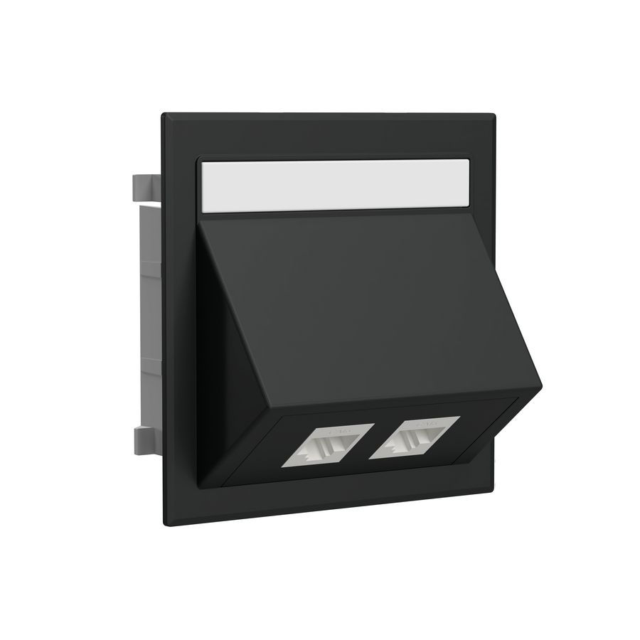 Data-aansluiting dubbel Keystone halogeenvrij RAL9017 VVE=10