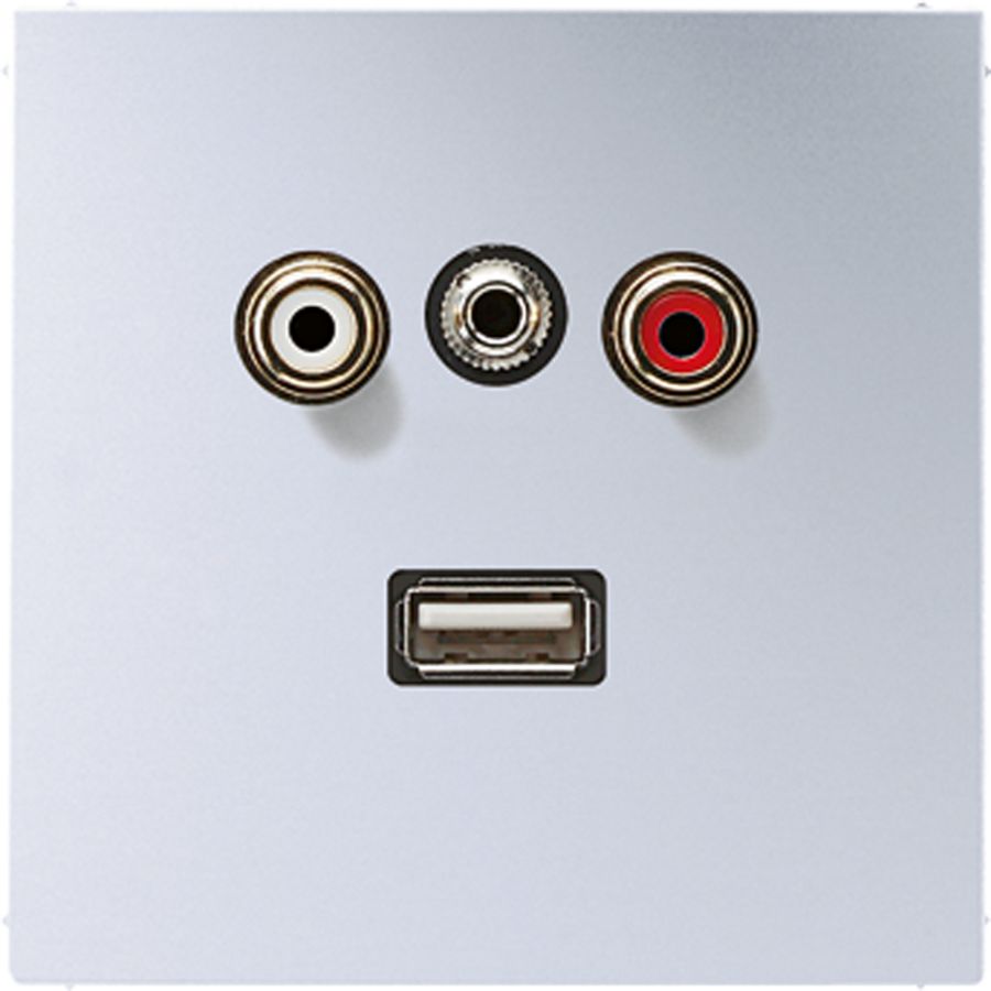 Afdekking aluminium voor Audio/Jack/USB LS VVE=10