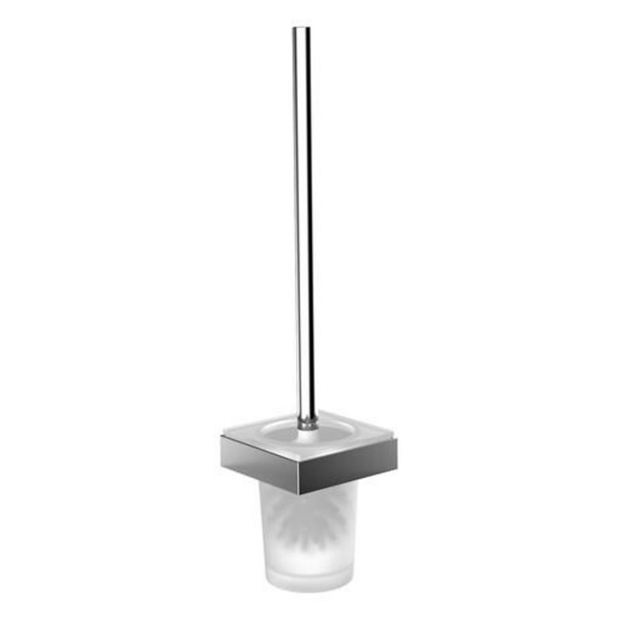 Liaison closetborstelgarnituur chroom/kristalglas gesatin.