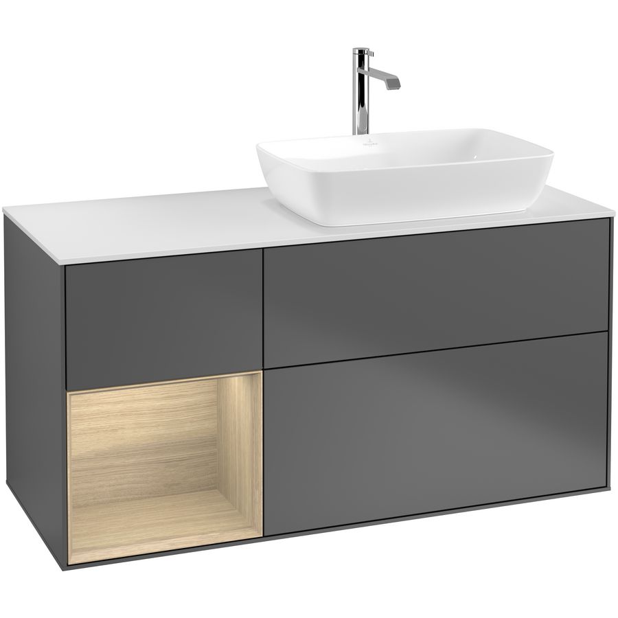 Wastafelonderkast Finion 1200x603x501mm Antr. Matt Lacquer G801PCGK