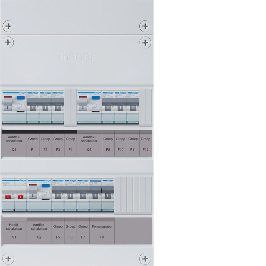 9-groepenverdeler, HS, 3x ALS 40A +kookgroep, 1f
